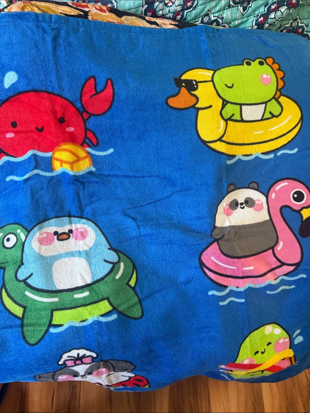 Kids Beach Towel - Fun Baby Animal Swim Theme NWt